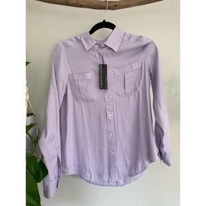 Lavender Banana Republic Dillon Classic-Fit Button-up Blouse